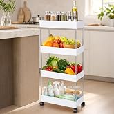 PULSBERY Multipurpose Storage Organizer Slim Rack Shelf with Wheels for Living Room, Office, Bedroom, Bathroom, Kids Room, Ki