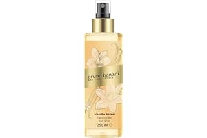 ‎BRUNO BANANI bruno banani Vanilla Muse Body & Hair Splash für Sie, fruchtiger Amber-Duft mit weißen Blüten, Pfirsich und Vanille, intensiv, langanhaltend und verführerisch feminin, 250 ml