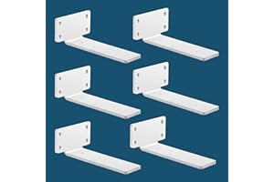 MLOQI 6 stück Regalhalterung, Regalwinkel Schwerlast, Regalhalter Metall, Schwerlastwinkel Wandhalterung Winkel Regal, 0,5 cm Dick Regalträger, Tragkraft 50 KG (Weiß 20 cm)