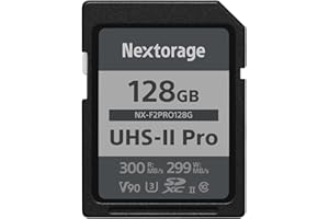 Nextorage SD Karte 128GB UHS-II SDXC, japanische speicherkarte datenspeicher SD Card, Kamera Zubehör für Nikon/Canon/Sony/Fujifilm/Nintendo Switch, F2PRO NX-F2PRO128G
