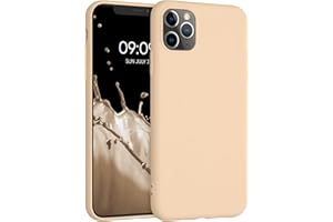 kwmobile Funda para Apple iPhone 11 Pro MAX Carcasa - Ultrafina de TPU y Silicona con Bordes elevados anticaídas - nácar