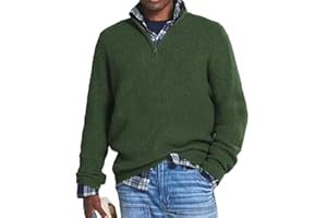 BAWUTZ Maglione business casual con cerniera in cashmere da uomo, maglione da uomo con colletto rialzato con cerniera ampia, dolcevita da uomo lavorato a maglia con cerniera 1/4