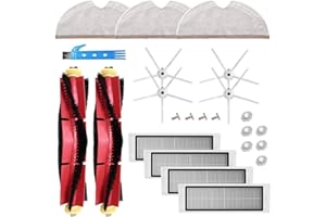 DOKKOO Kit de accesorios de repuestos de repuesto para Xiaomi Roborock S5 MAX S6 Pure S6 maxV E35 S5 S50 aspiradora cepillo lateral negro paños de filtro HEPA