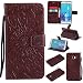 Produktbild Nancen Tasche Hülle für,Samsung Galaxy S6 Edge Plus Hülle,Samsung Galaxy S6 Edge Plus / SM-G928 (5,7 Zoll) Leder Wallet Tasche Brieftasche Schutzhülle, Nancen Prägung Sonnenblume Muster PU Leder Handytasche im Bookstyle Stand Funktion Kartenfächer Magnet Etui Schale