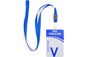 CUYACILI 25 Pièces Porte Badge Visiteur Plastique PVC Durable imprimé Badge pour visiteurs avec Clip Porte Carte D'Identité Laissez-passer Identifié Inscriptible Réutilisable Visite Exposition Entreprise