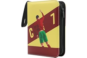 YCWIN Fussball Sammelkarten Album für 400 Karten, 4 Taschen Fußball Karten Sammelalbum mit Reißverschluss und 50 Herausnehmbaren Hüllen, Groß Karten Heft, 3 Ringe Karten Mappe, Sport Karten Binder