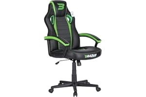 BraZen Salute PC Office Computer Racing Gaming Chair Ergonomic PU Leather Adjustable Seat with Armrest - Green - from Largest British Owned Brand
