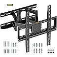 VonHaus Tilt and Swivel TV Wall Bracket for 24-65" Screens, Wall Mount w/Spirit Level, 45kg Capacity, Max VESA: 400x400mm, for Curved and Flat Screens