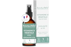 Beauty & Wild VITAMINE D3 VÉGÉTALE | 2 spray = 2000UI | Immunité & Santé des Os et des Dents | VITAMINE D3 VÉGAN | Enfants & Adultes | Flacon spray | 5 mois de cure | 20ml | MADE IN FRANCE