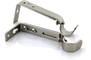 GIRASOLE HOME Staffa Regolabile Aperta 110mm per Asta 2 Pezzi in Ferro Resistente per Bastoni dal Diametro di 18-20 mm (Nichel Satinato)