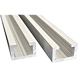 Alutec - Profilo a C in alluminio, 17 x 11 mm, adatto per viti M8 anodizzate a T (2 pezzi da 1 m)