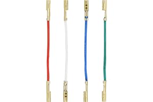 THAKKER HLW-01G Headshell-kabelsats | NYHET: Förbättrad passform för perfekt kontakt | 6N-OFC: 99,9999% ren koppar | 4 färgkodade patronkablar för skivspelare