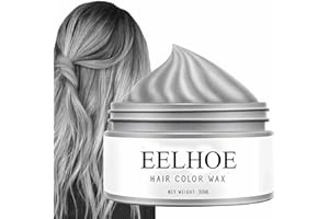 JUZINQU Cire Coloration Cheveux Gris Argent | Boue coiffante pour cheveux unisexe | Instant Hair Color DIY Hairstyle Hair Dye Cream pour Halloween Enfants Hommes Femmes, 30 ml