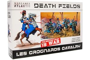 Wargames Atlantic Death Fields - Figura de caballería Les Grognards (9 figuras) de plástico duro multiparte (poliéster de alto impacto) de 28 mm, fabricada en los Estados Unidos, color gris