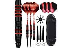 AIQILAI Steel Tip Darts Set,3 Pack Professional Dart with Aluminum Shafts and Darts Case