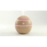 Vios Store Ultrasonik Hava Nemlendirici ve Aroma Dif&uuml;z&ouml;r&uuml; - 3 Farklı Renk Se&ccedil;eneği (Beyaz, A&ccedil;ık ve Koyu Ahşap) - K&uuml;re Tasarım