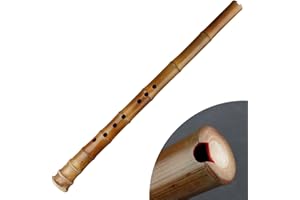 MOONANGEL Traditional Musical Instrument GF Key 8 Holes Natural bamboo Flute called Xiao (G Key)