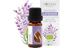Essences Bulgaria Ekologisk Lavendel Eterisk Olja 10ml | Lavandula angustifolia | 100% Ren och Naturlig