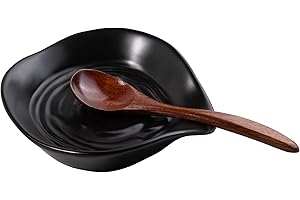 Karisky Spoon Rest for Stove Top, 5 Inch Ceramic Spoon Holder for Counter, Cooking Spoon Holder for Utensils, Coffee Spoons, Spatula, Ladle, Tongs, Black