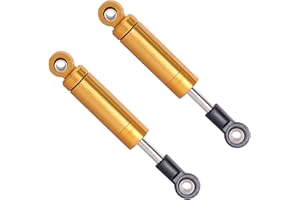 AIMROCK 2-Pack 1/10 RC Crawler Aluminum Shocks Internal Spring Dampers Upgrade Parts for 1/10 Traxxas TRX-4 Axial SCX10 RCAWD D90 RC Car (Gold, 70mm)