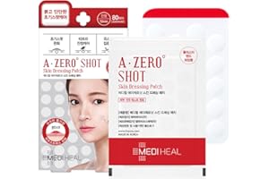 Mediheal A-zero Shot Skin Dressing Spot Patch, 80 Patches x 2 Packung mit 160 Narbenpflaster mit Teebaumöl, 0,1 mm dünneres Patch für rote Problemstellen, Transparent