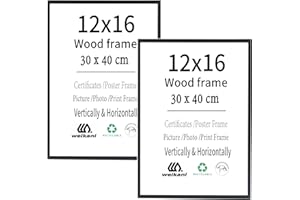WEIKANI Cornice per foto in legno da 30 x 40 cm, confezione da 2 cornici per foto in legno nero, cornice per certificati, con plexiglass, per montaggio a parete o esposizione da tavolo