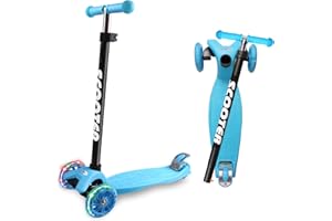 Cutemelo Trotinette Enfant 3 Roues de 3 à 12 Ans Trottinette Trois Roues avec LED Lumières Clignotantes et Guidon Réglable en Hauteur Scooter Antidérapant pour Filles et Garçons