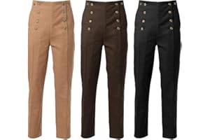 BPURB Pantalon Victorien pour Homme Style Vintage Steampunk Gothique Punk Cosplay Pantalon