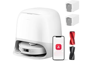 roborock Qrevo Curv S5X Set Robot Aspirapolvere, Doppio Antigroviglio, Spazzola Laterale e Mocio FlexiArm, 18.500 Pa, 10 mm Sollevamento Automatico dei Moci, Evitare gli Ostacoli, Dock Tutto in Uno