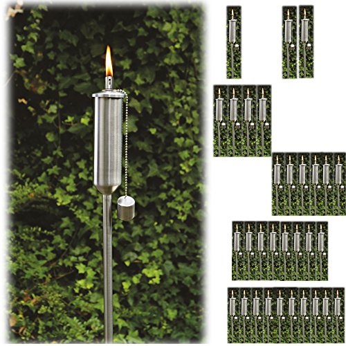 JEMIDI Edelstahl Fackel Gartenfackel 115cm Gartenfackeln für Lampenöl Öllampe 1- 10 Stück Auswählbar (6) - 4