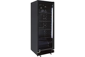 A&S Polarny Flaschenkühlschrank Getränkekühlschrank 310 Liter schwarz Getränkekühler 620x635x1562 mm Gastrokühlschrank Haushaltskühlschrank Glastürkühlschrank