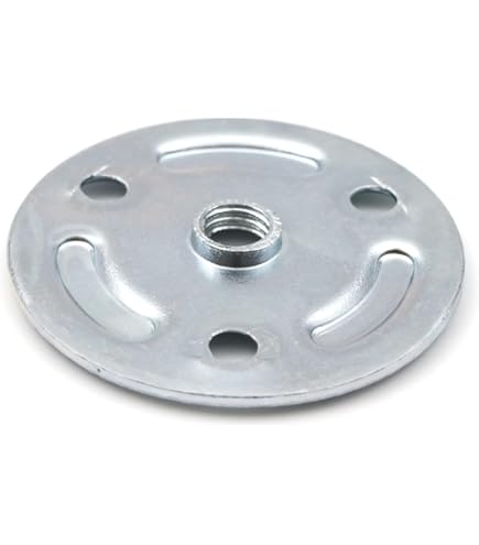Gedotec Hoekbevestigingsplaat met M8-schroefdraad voor meubelpoten en tafelpoten, 10 stuks, schroefplaat 60 x 16 mm, meubelpoten bevestiging voor banken, verzinkt metaal, montageplaat zonder schroeven
