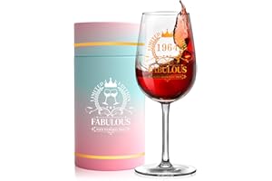 VOMEP 60TH Birthday Gifts for Women, Vintage 1964 Personalised 60th Wine Glass, 60 Years Old Birthday Decorations For Women, Funny 60 Bday Gifts Idea For Her Wife Friends Sister Mom-Turning 60 Present