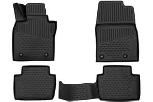 Element 3D Alfombrillas Interior de Coche a Medida TPE Mazda CX-30 2019->, 4 pcs., Negro, Ajuste Personalizado medido con láser