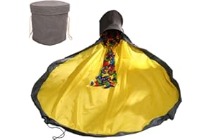 SUOXU Spielzeug-Aufbewahrungskorb, faltbare Spielzeug-Aufbewahrungstasche mit Kinder-Spielmatte, Kordelzug, kann schnell organisieren und aufbewahren Kinderspielzeug (150 cm)