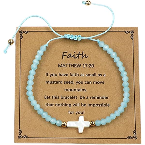Regalo Di Comunione Per Bambina - Bracciale Con Perle Colorate E Ciondolo Croce, Con Biglietto Auguri E Scatola, Prima Comunione Cresima - 4