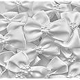 Trucraft 3.5cm Satin Ribbon Pearl Craft Bows White Pack of 10