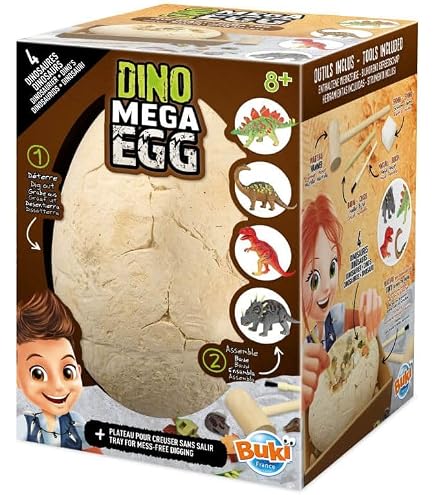 Kit De Excavación De Huevos De Dinosaurio – 12 Huevos Con Dinosaurios Dentro, Incluye Herramientas Y Tarjetas Educativas, Para Niños De 6 A 12 Años