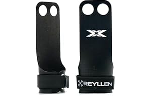 Reyllen® Gecko Carbon X Gymnastic Grips, 2-Hole Hand Grips Strengthener for Crossfit, Weightlifting, Powerlifting, Athletes Palm Protection Hand Guards, Unisex Fitness Workout Equipment