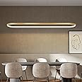 Bellastein Pendant Light Oval Dining Table Office Lamps, LED Hanging Light dimmable Ceiling Light with Remote Control, Modern Ring Design Chandelier for Dining Room Kitchen lamp (L70cm, Gold)