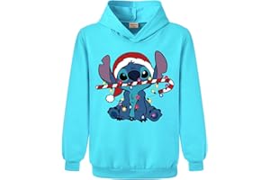 XPIALONG Blue Cat Boys Girls Pullovers Hoodies Children's Xmas Tops Jumper