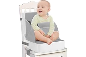 AQASH Rehausseur de Chaise Enfant Pour la Table – PU Ceinture de sécurité pour enfants avec dossier haut et base antidérapante 2 sangles boucle de sécurité lavable Rehausseur pour chaise pour les repas