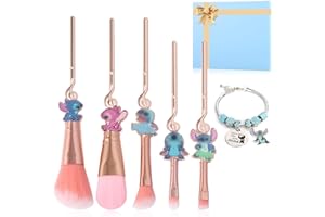 ‎WECHIP [6 Stück] Stich Make-up Pinsel & Stich Armband, Stich Geschenke, Kawaii Make-up Pinsel für Puder, Lidschatten, Rouge, Lippen, verstellbares Armband, Stich Geschenke für Mädchen Frauen