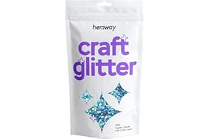 Hemway Craft Glitter - Super Chunky 1/8" 0,125" (3mm) - Artes del brillo para manualidades Vasos de papel de vidrio decoraciones diy de Proyectos - 100g - Ocean Blue holográfica