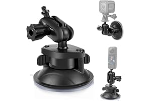 PULUZ Actionkamera sugkopp montering för Gopro Hero 13 12 11 10 9 8 7 6 5, sportkamera vakuum sugmontering 1/4 tum skruv rota