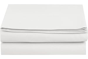 Luksusowe płaskie prześcieradło Elegant Comfort bez zmarszczek gęstość splotu 1500 egipska jakość 1-częściowy płaski arkusz, California King, biały