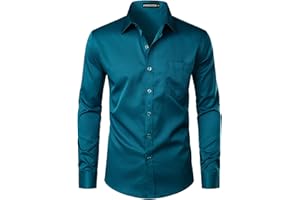 PARKLEES Chemise boutonnée élégante à coupe ajustée, manches longues et poche, style urbain, décontracté ou habillé, pour homme