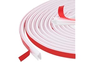 PTJJXA Uszczelka do drzwi okiennych samoprzylepna, ochrona przed przeciągiem Dźwiękoszczelne uszczelki D-profilowe, gumowa uszczelka 6m, samoprzylepna uszczelka drzwi pancerna, antykolizyjna (biała)