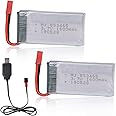 Yangers rechargeable lipo battery 2 pack 3.7V 25C 1600mAh JST plug female connector with USB charger for RC car boat Syma UAV drone toys X800 X400 X300C