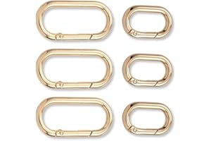 OUDQFCJ 6 pezzi 40 mm oro moschettone piccolo anello a moschettone dorato in acciaio inox ovale portachiavi per portafogli, portachiavi, fai da te